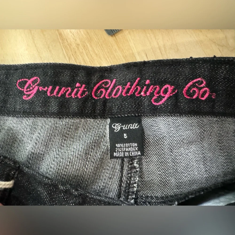 G-Unit Skinny Stretch Slim Cut Black Rinse Jeans, G-Unit Logo Sz. 5 - Picture 3 of 7